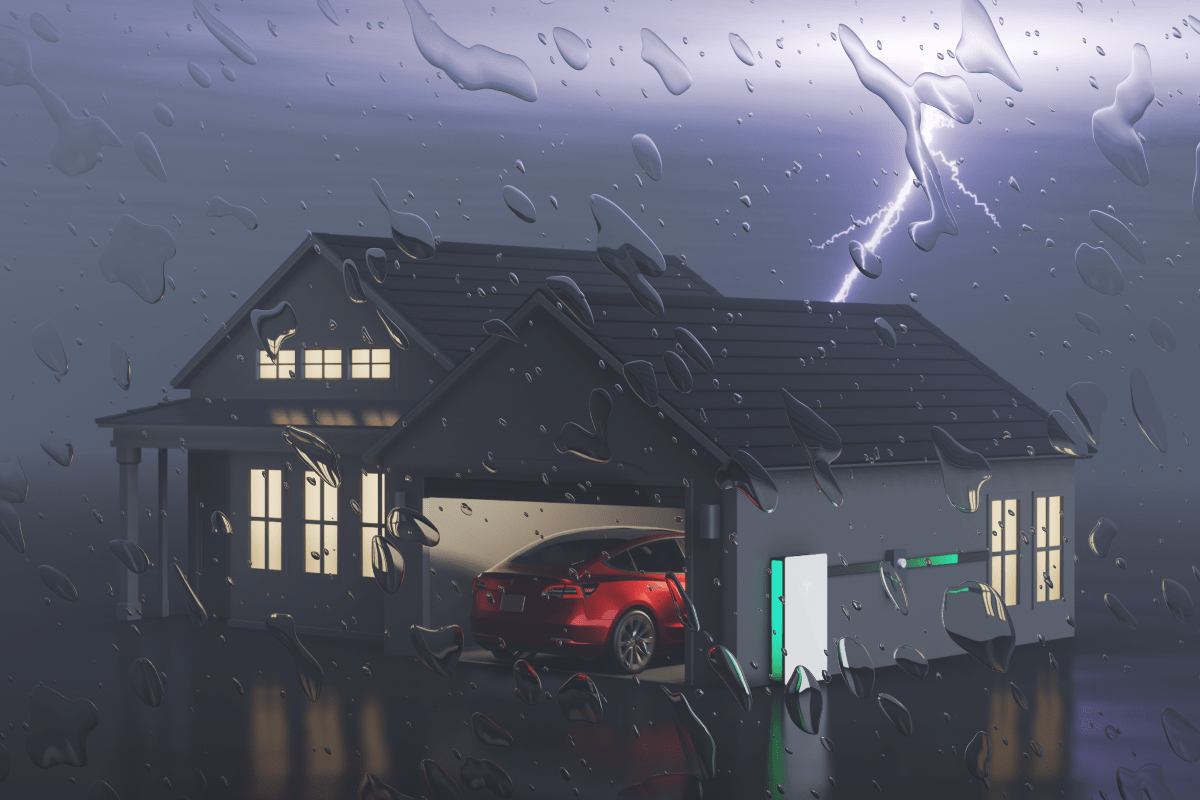 Home with Powerwall during a storm