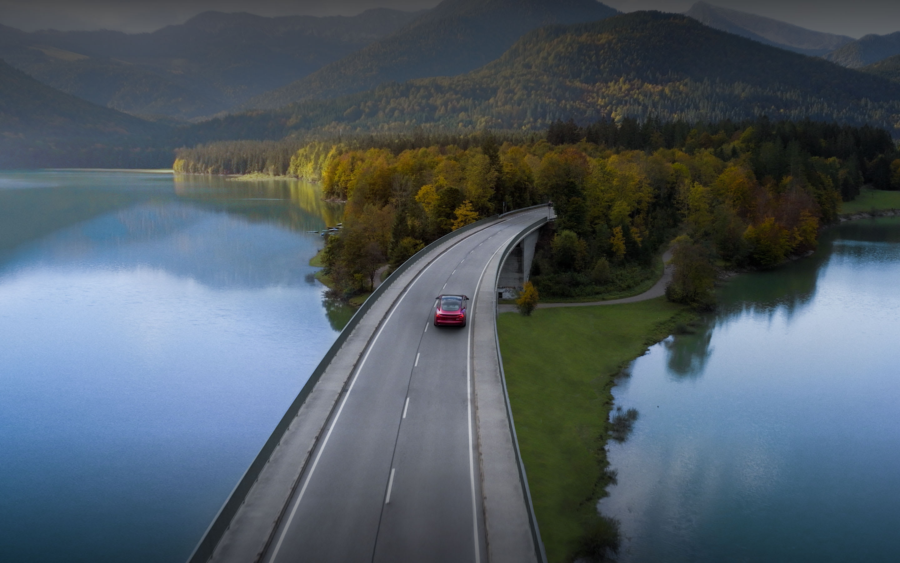 Cybertruck driving through hills