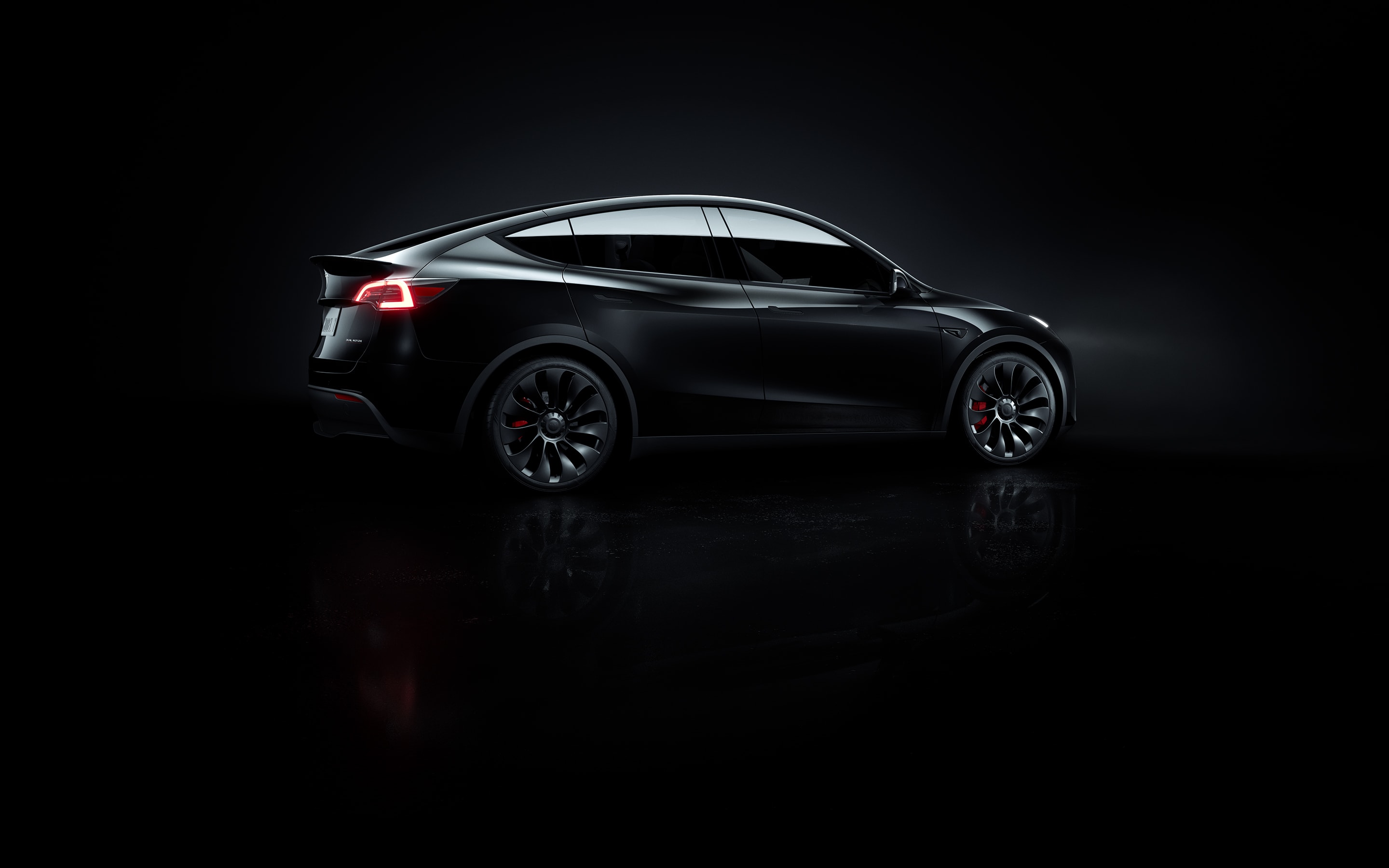 Black Model Y exterior shot