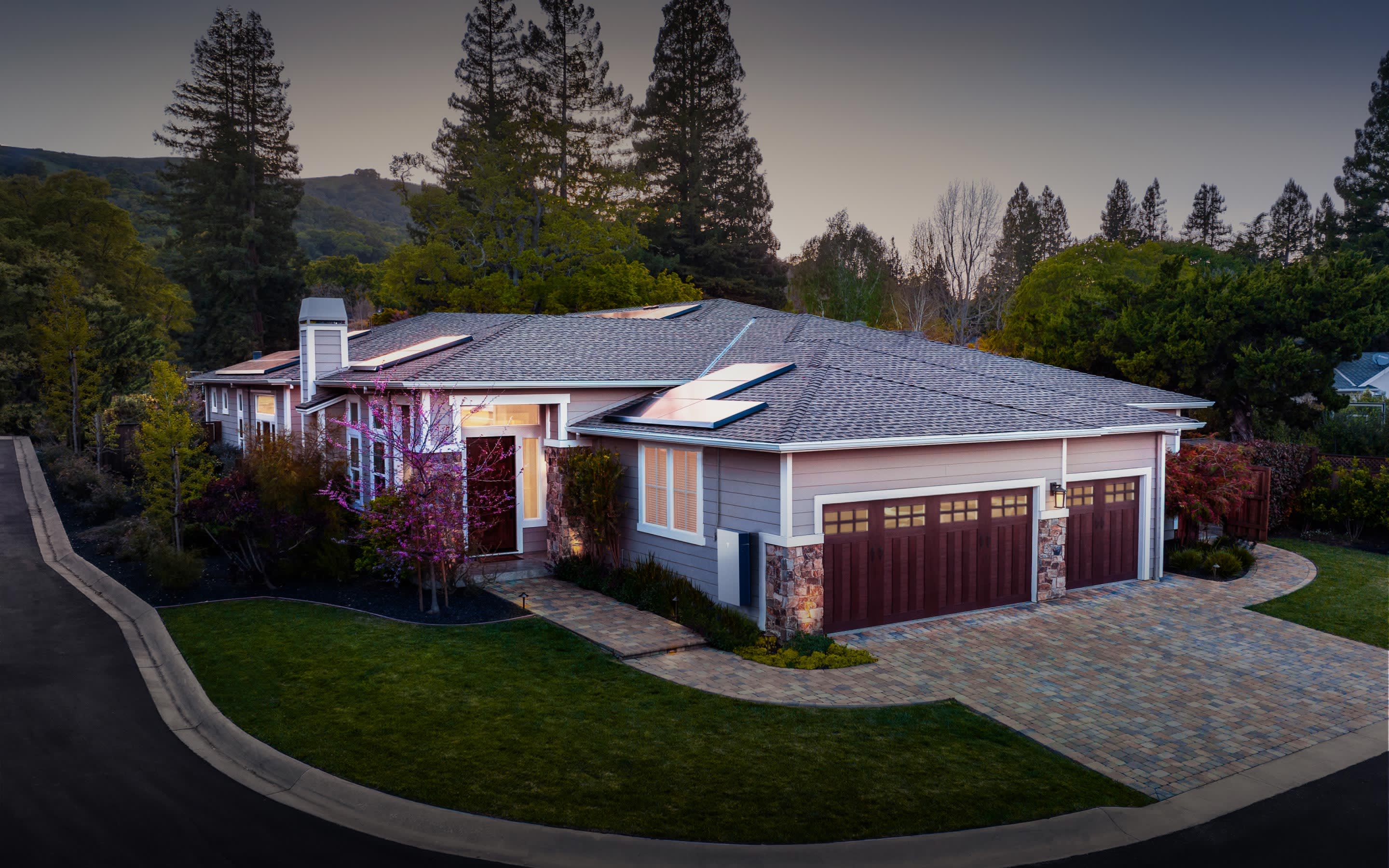 Home with Tesla energy products installed.  