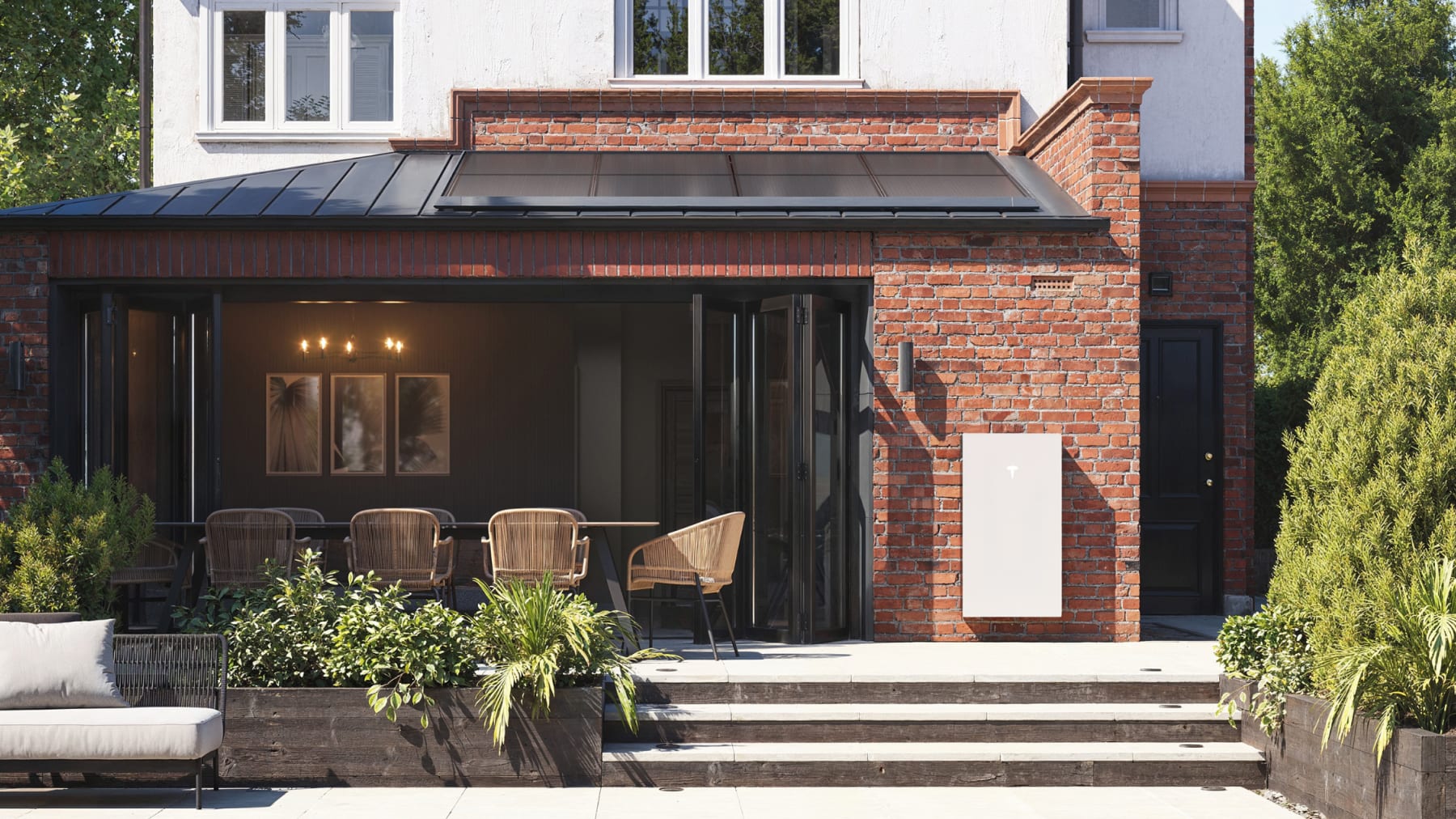 Home powered by Powerwall home battery system.