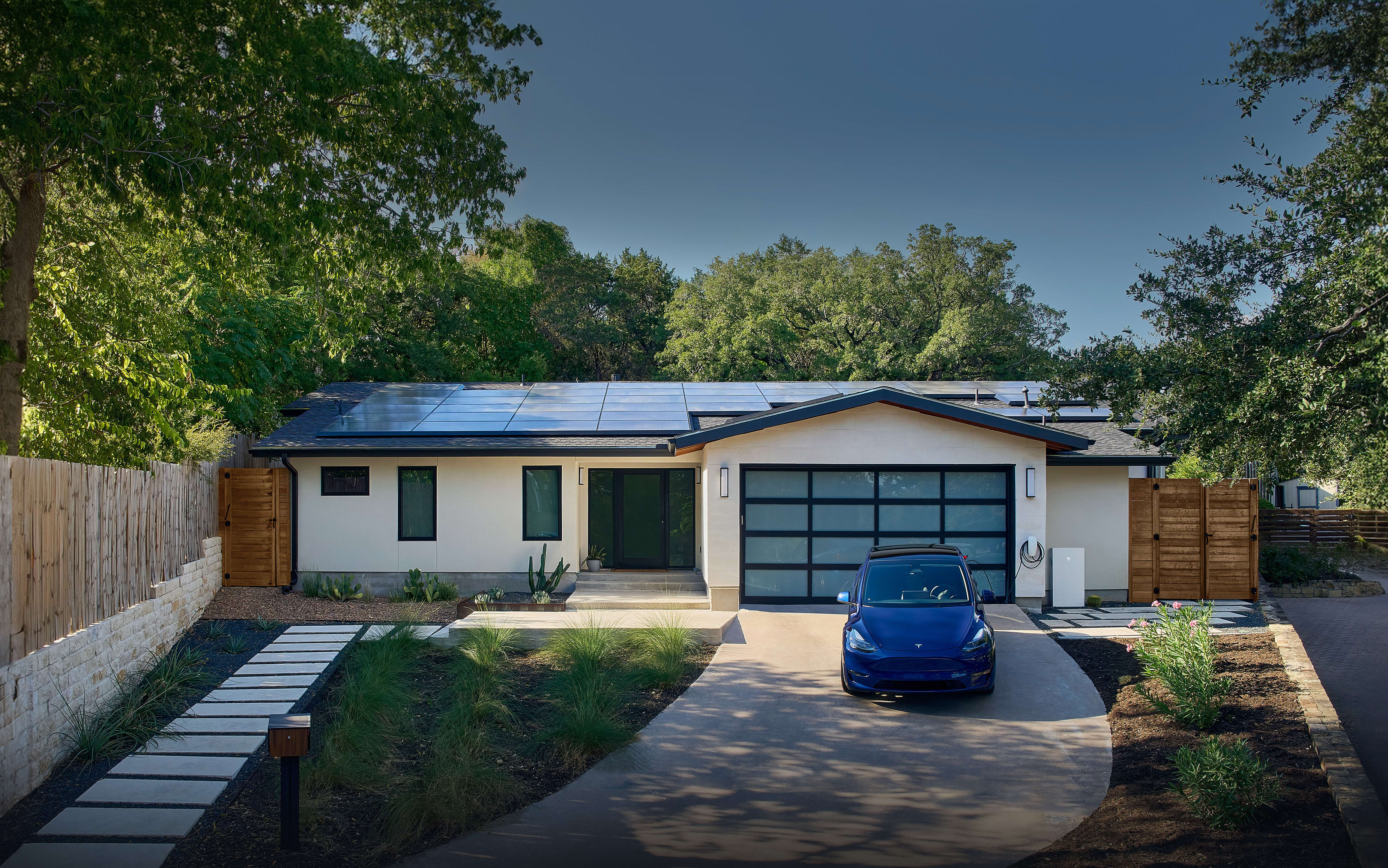 Tesla solar panels installed on home