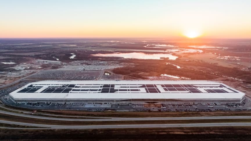 Vista de dron de la Gigafactory de Texas