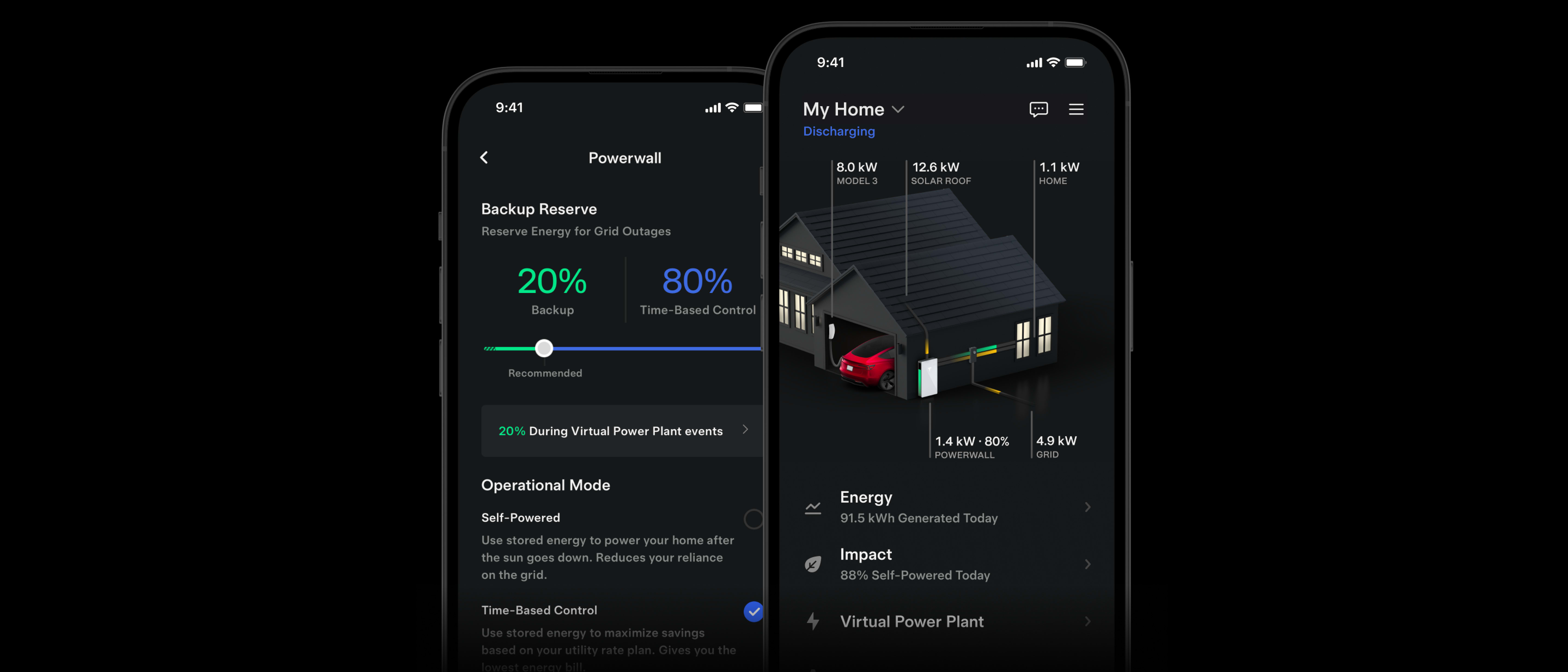 Tesla app for energy products