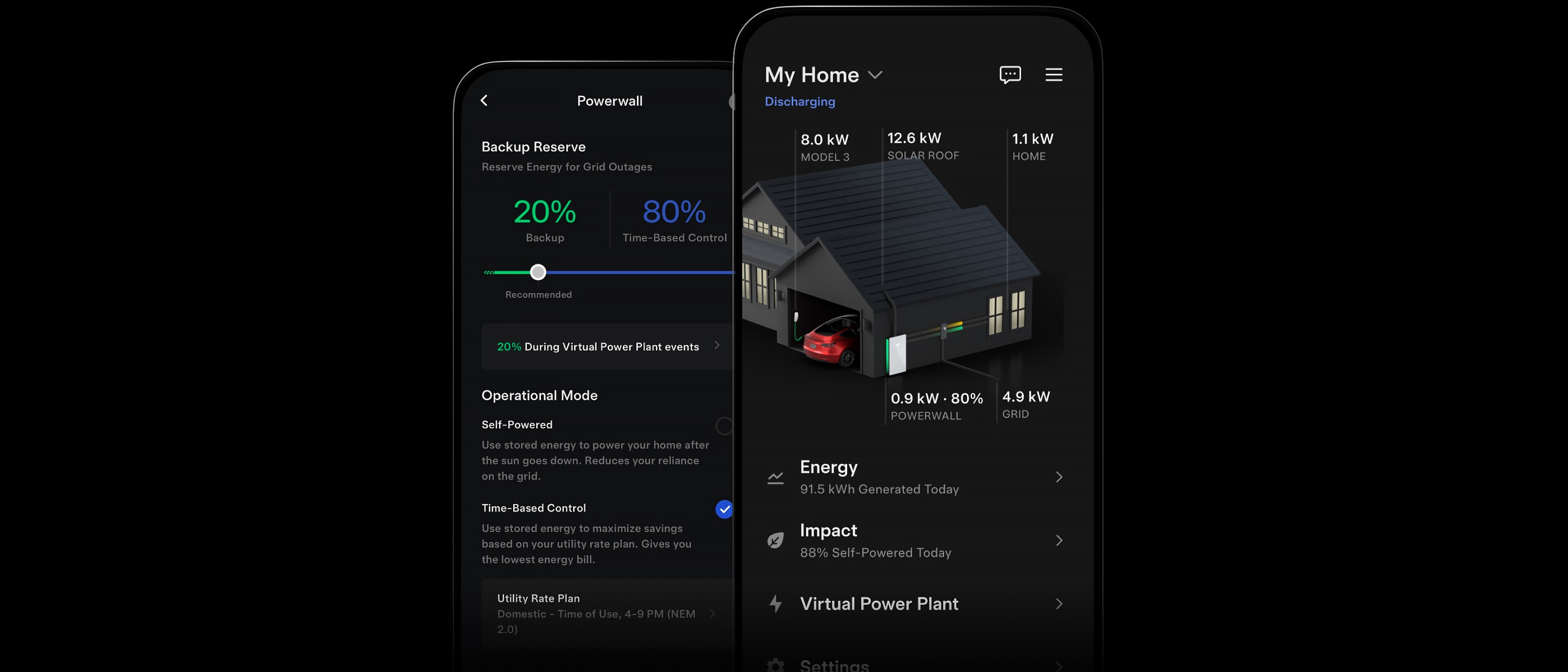 Tesla app for energy products