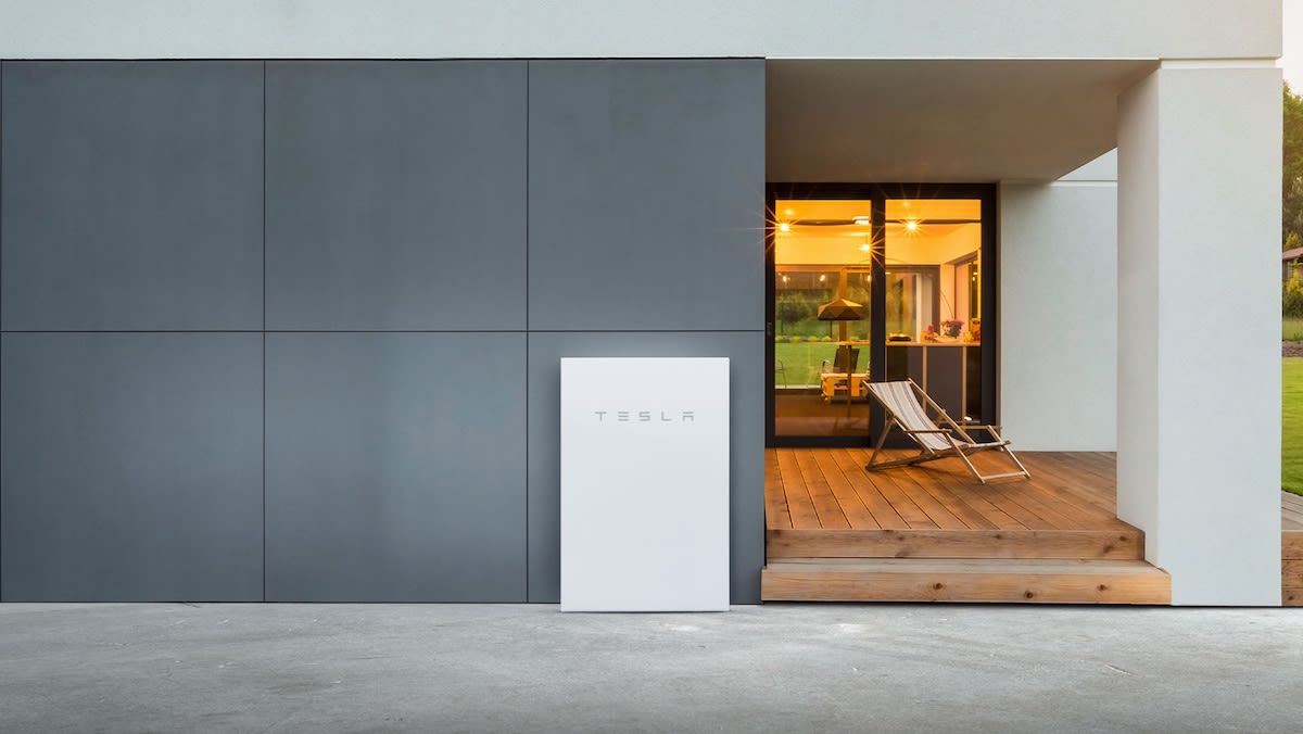 Powerwall 2 Installed Outside of a Modern Home