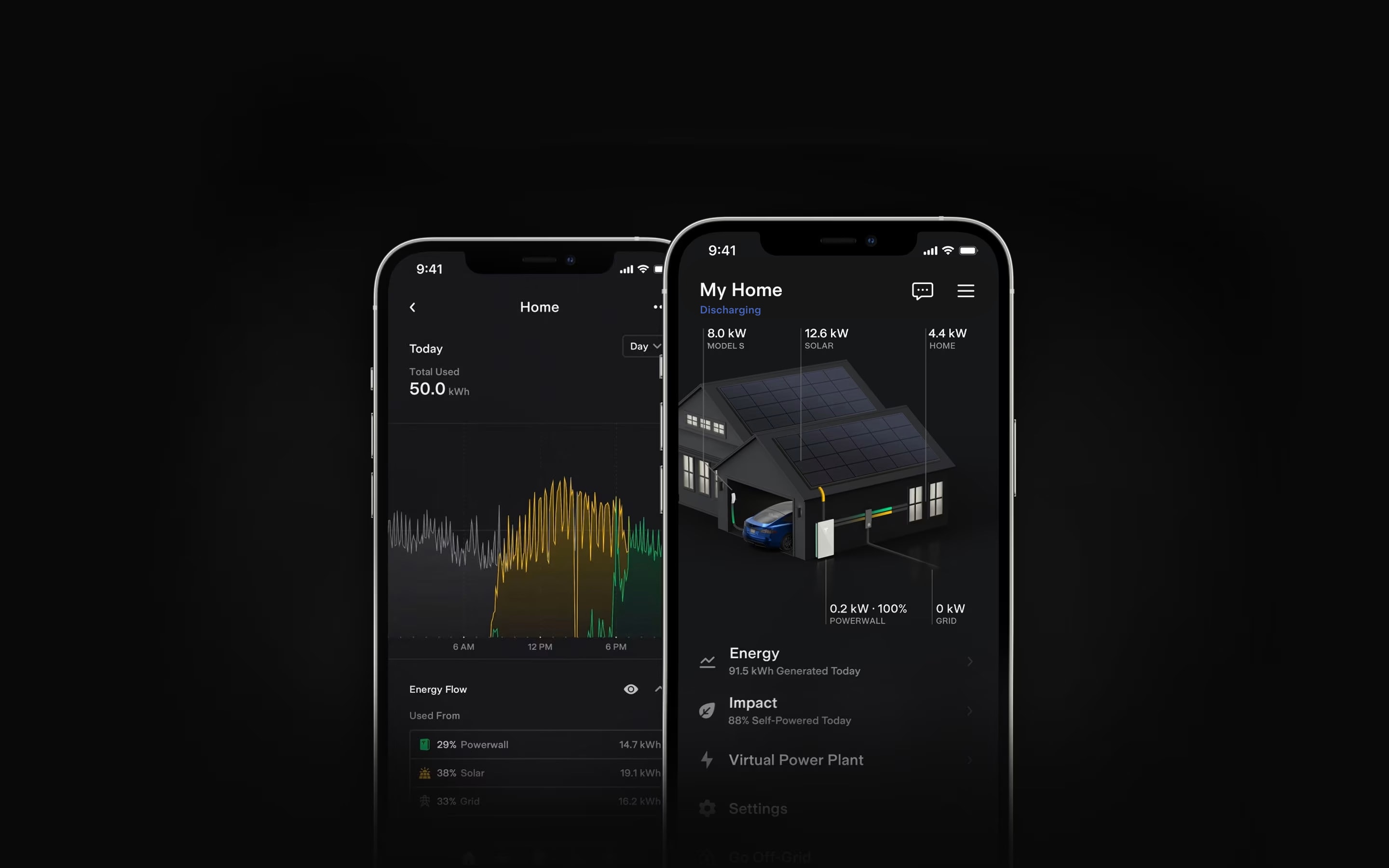 Tesla mobile app on iPhone
