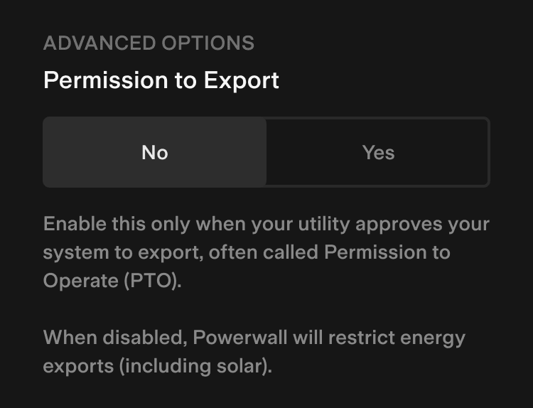 Tesla App Permission to Export Screen