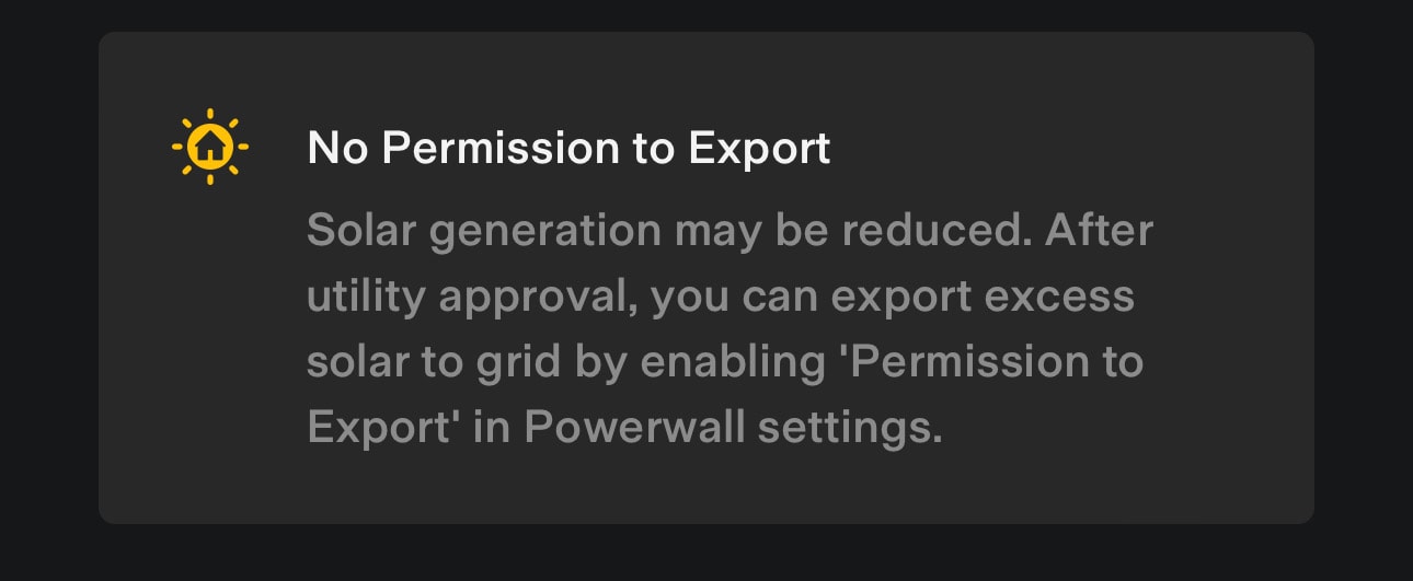 Tesla App Permission to Export Screen