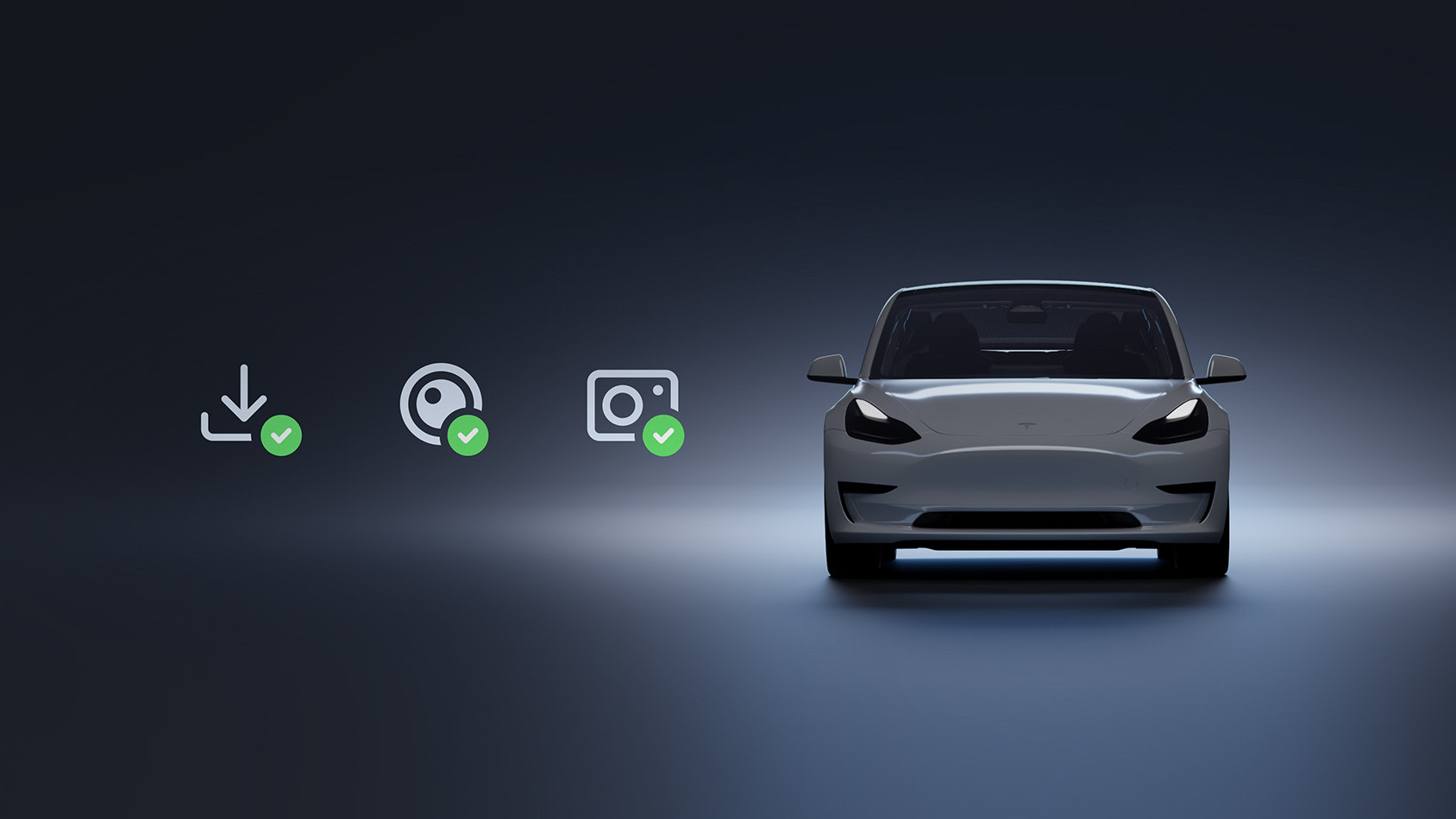 Graphic of data being available only in your vehicle