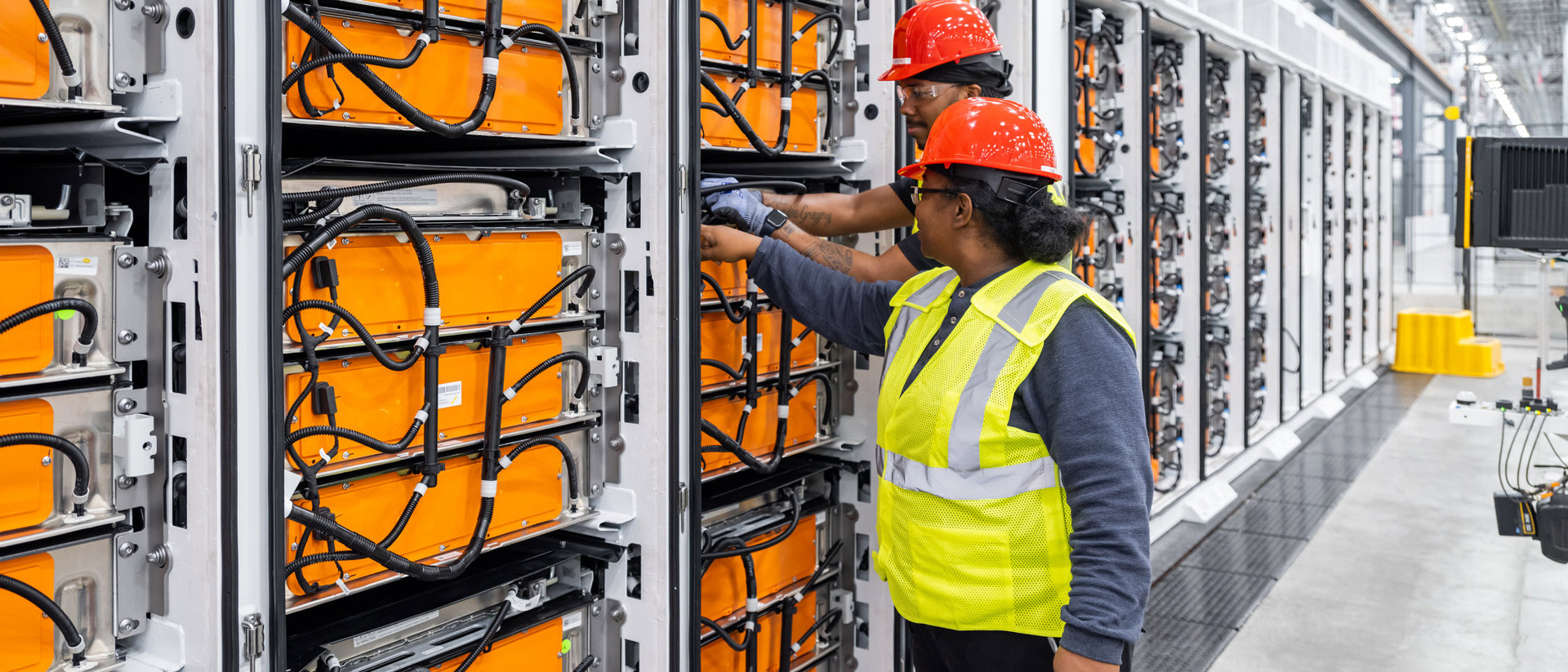 Engineers at Tesla's Megafactory