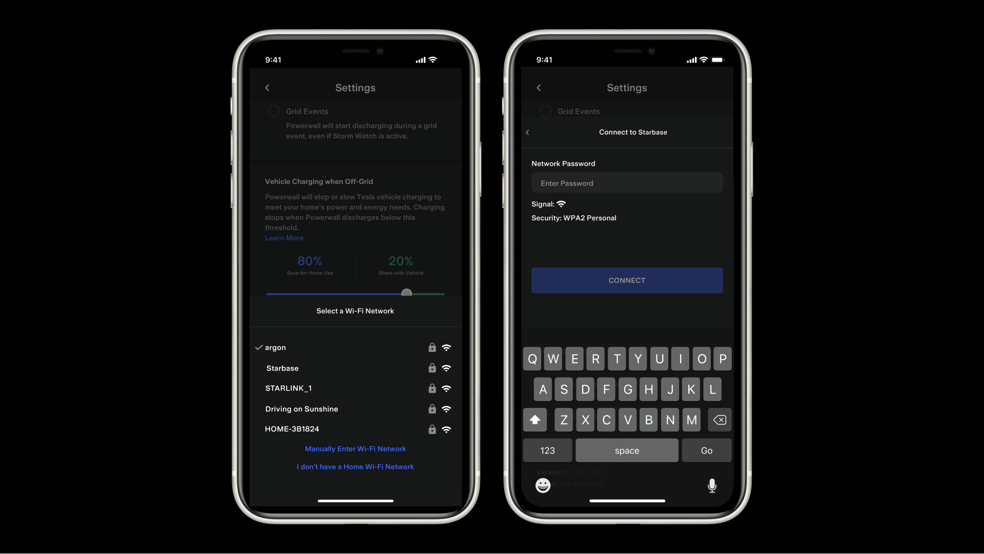 Aplicación de Tesla para conectar su Powerwall a una red Wi-Fi