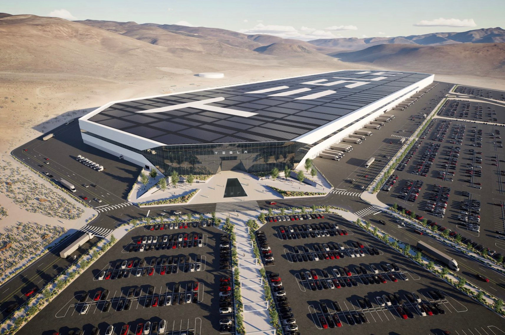 Birds-eye view of Gigafactory Nevada