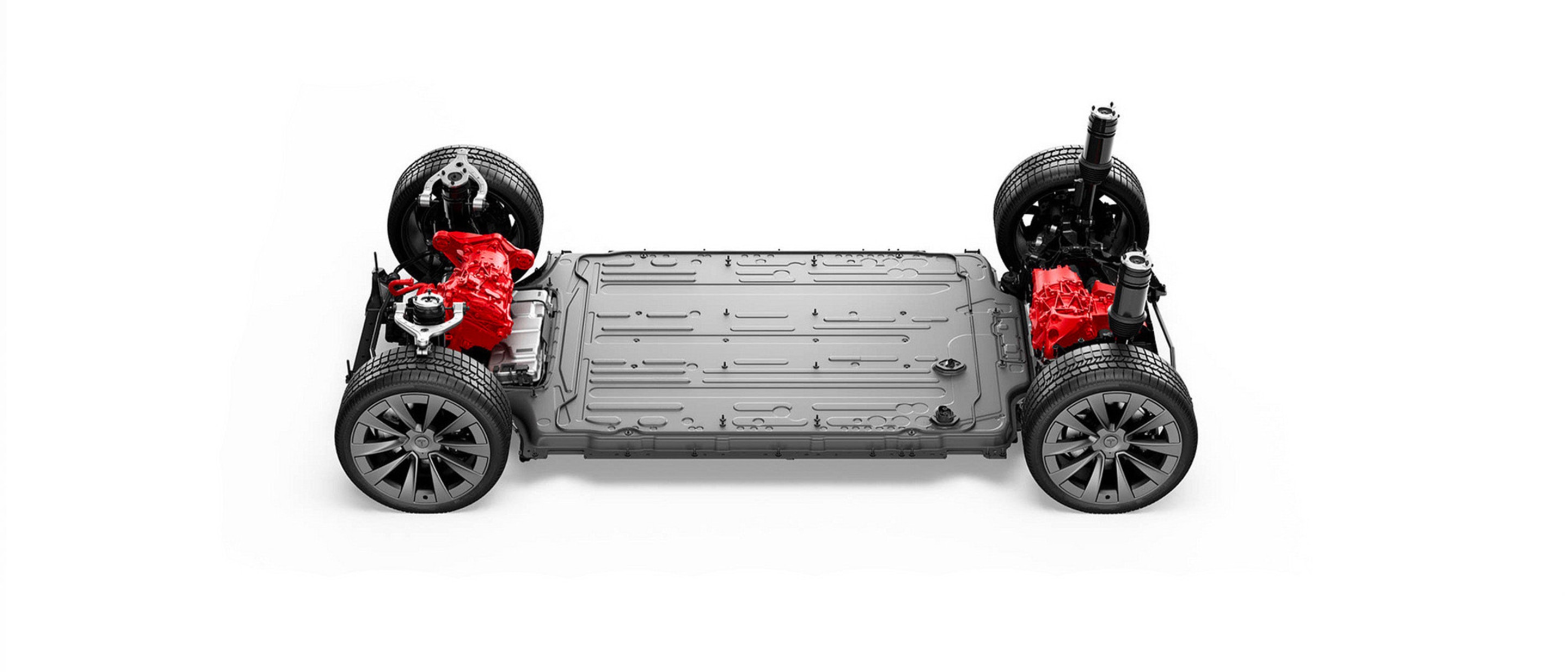 Powertrain elettrico e batteria di una Model X Dual Motor a trazione integrale