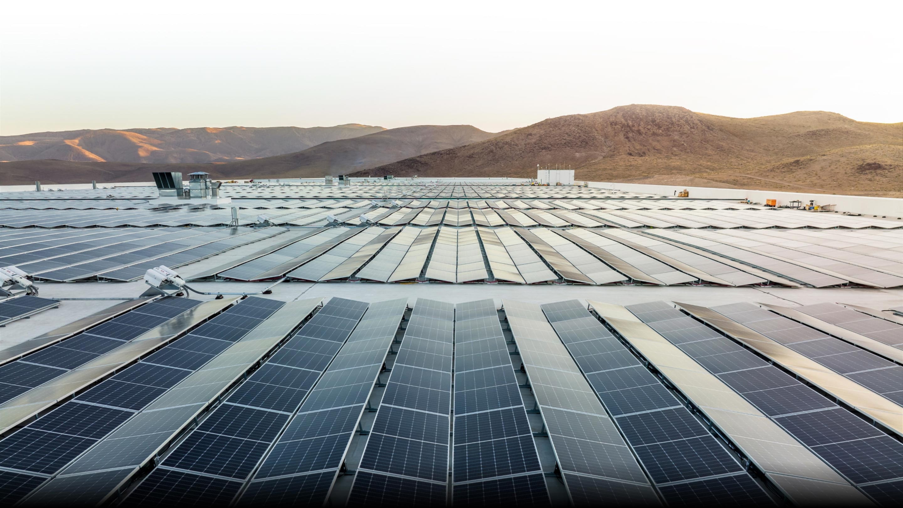 Utsikt från taket på Gigafactory i Nevada