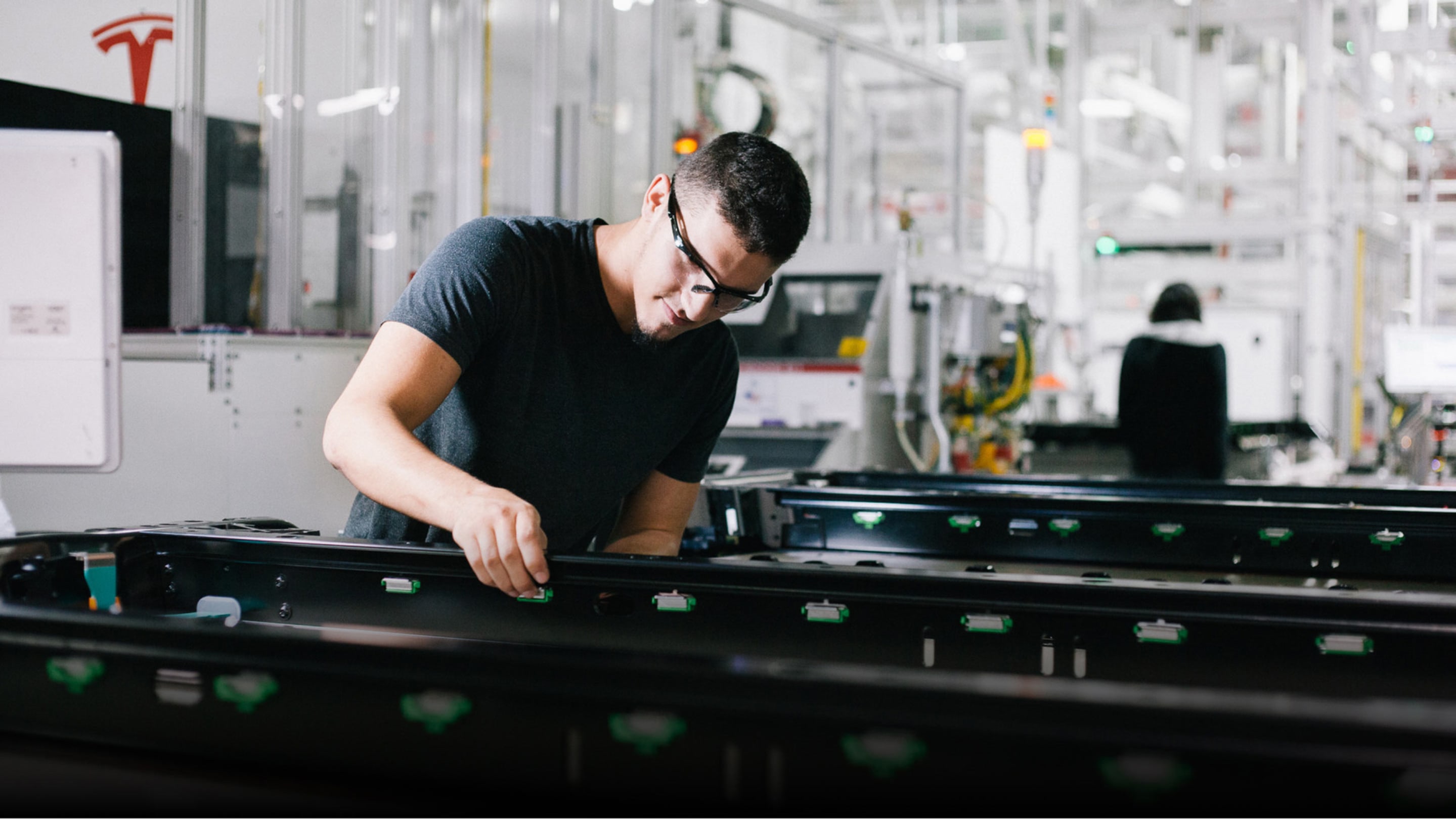 Tesla employee in factory