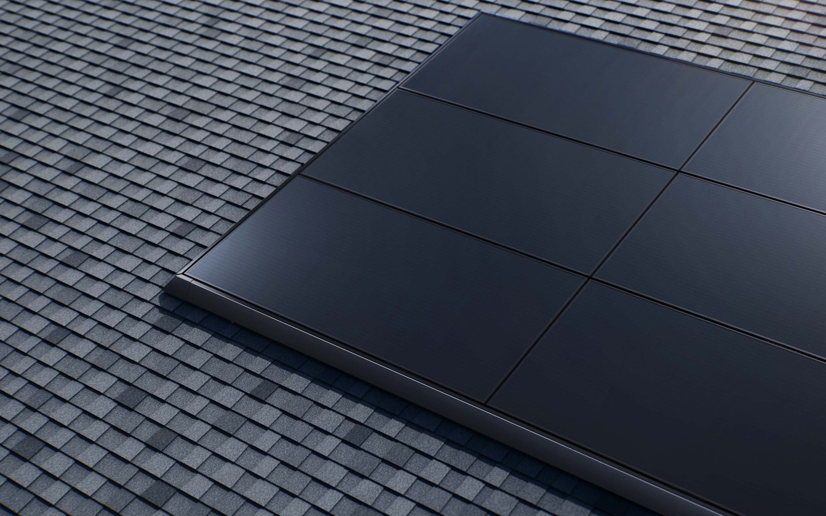 Tesla solar panels close up