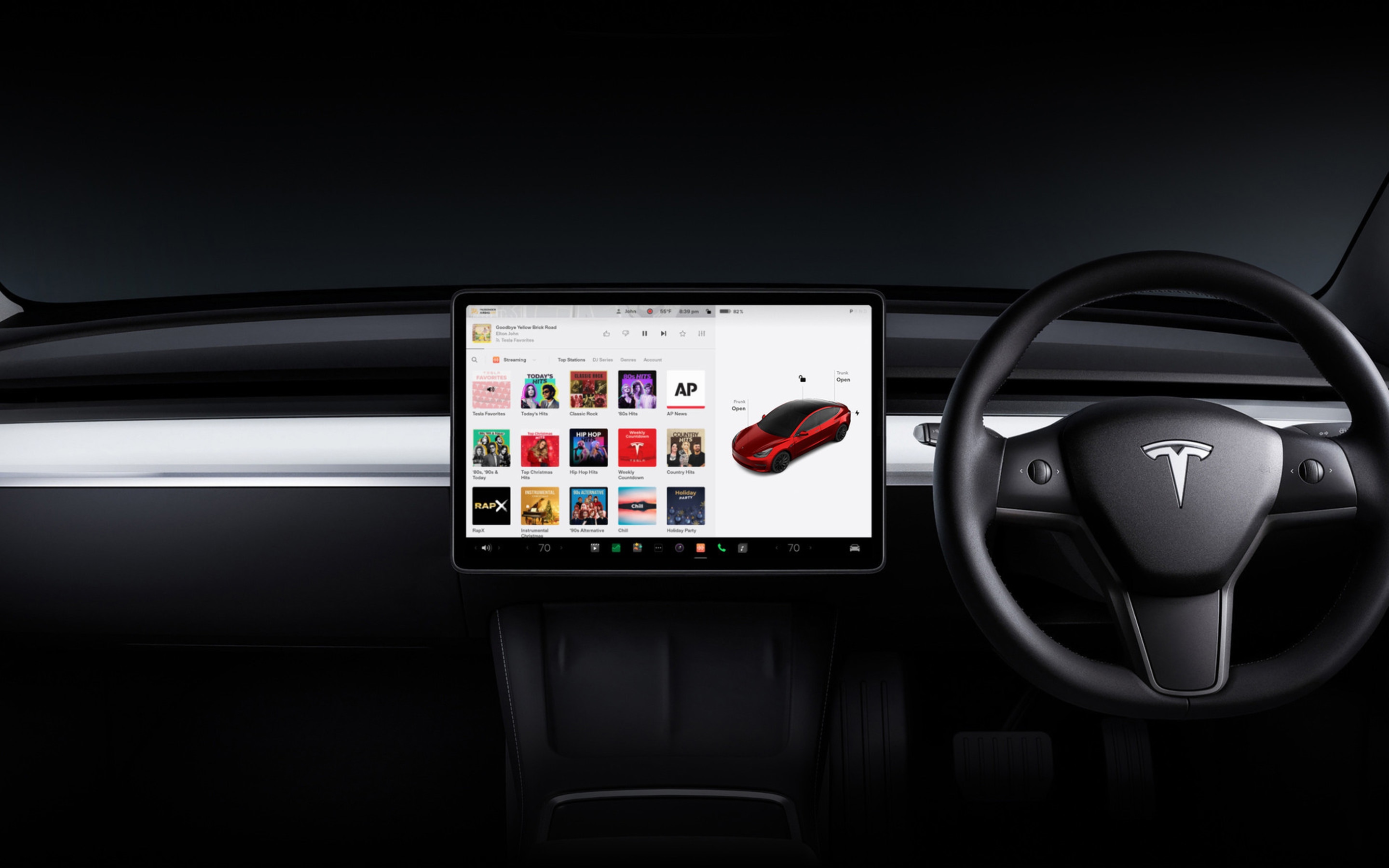 Model 3 15" touchscreen with streaming service