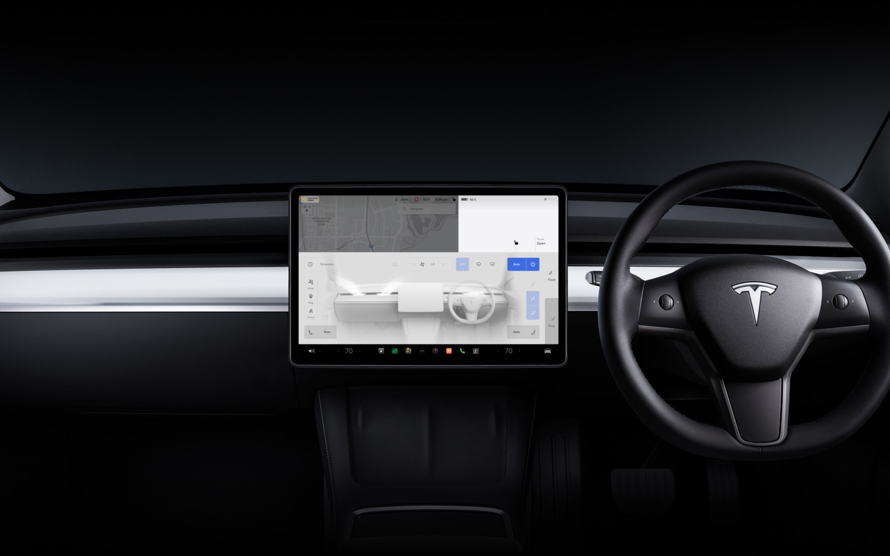 Model 3 15" touchscreen with climate controls