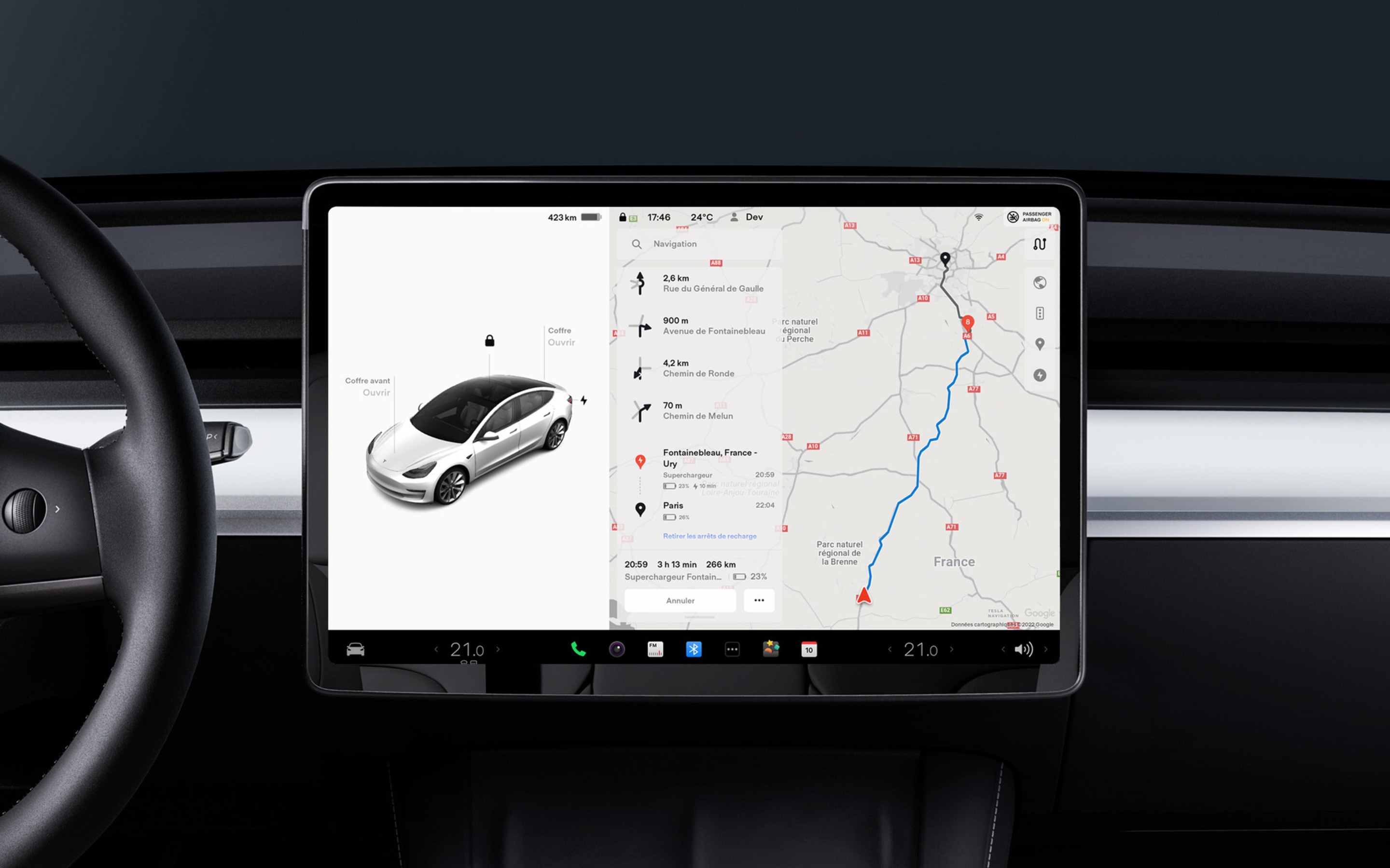 Application Planificateur de voyage sur écran tactile