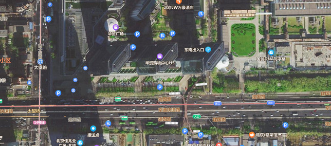 Tesla 中国的 Google 卫星视图