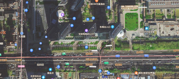 Tesla 中国的 Google 卫星视图