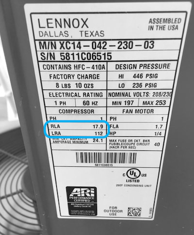 HVAC nameplate label