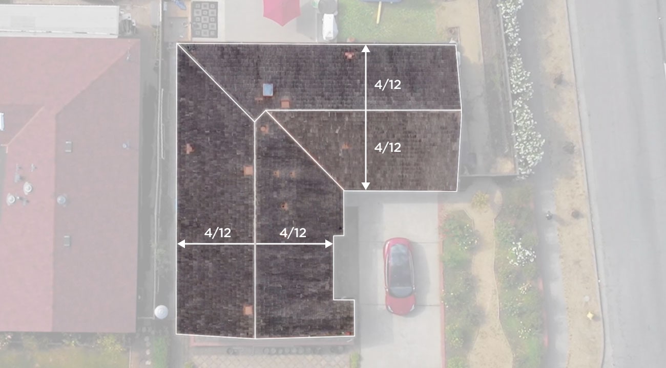 Example has a 4/12 roof pitch