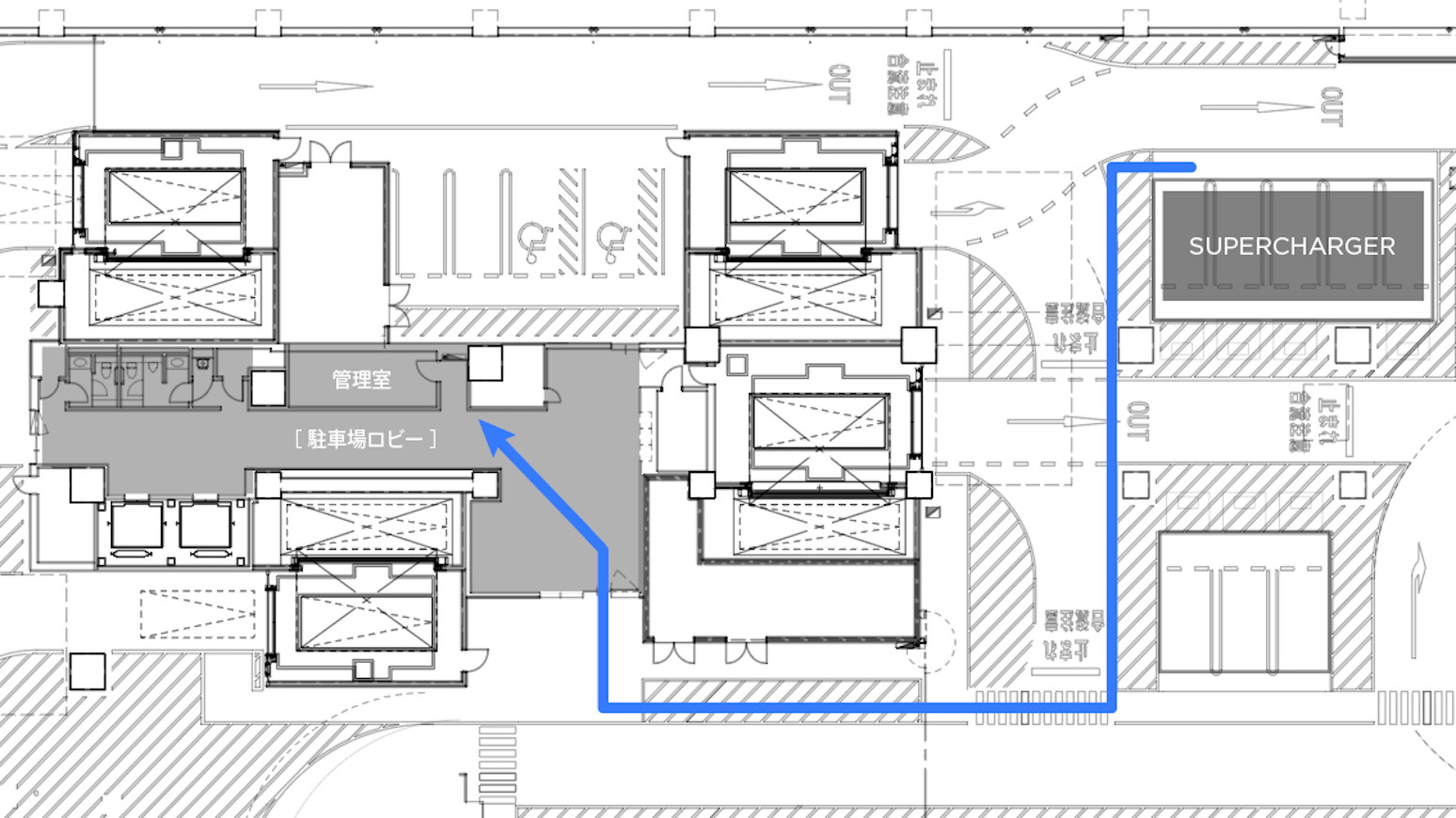 八重洲スーパーチャージャーの設置場所マップ