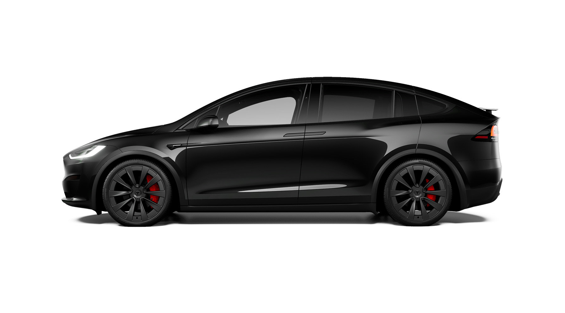 黑色 Model X 的侧面图